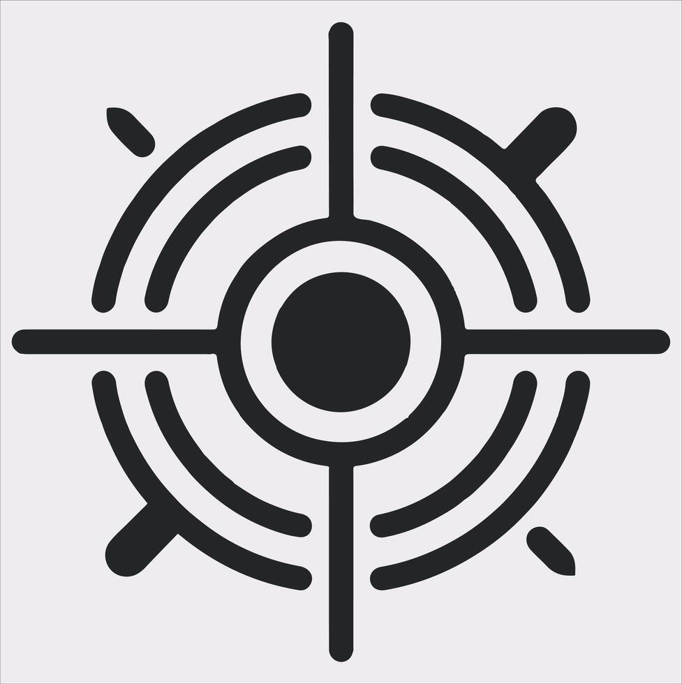 target icon art silhouette illustration on White Background vector