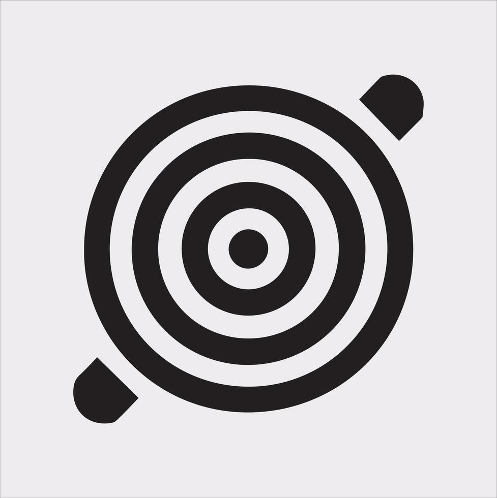target icon art silhouette illustration on White Background vector