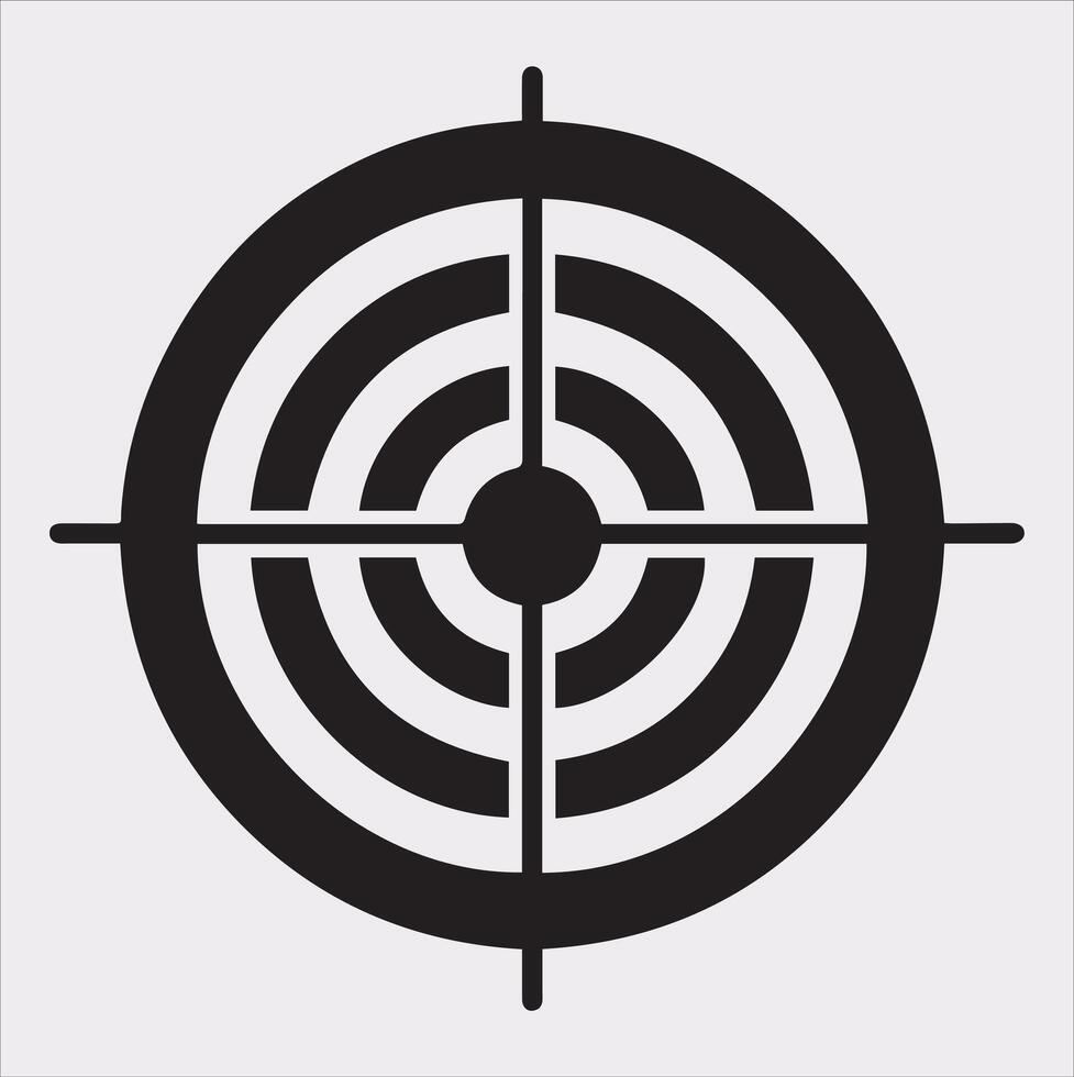 target icon art silhouette illustration on White Background vector