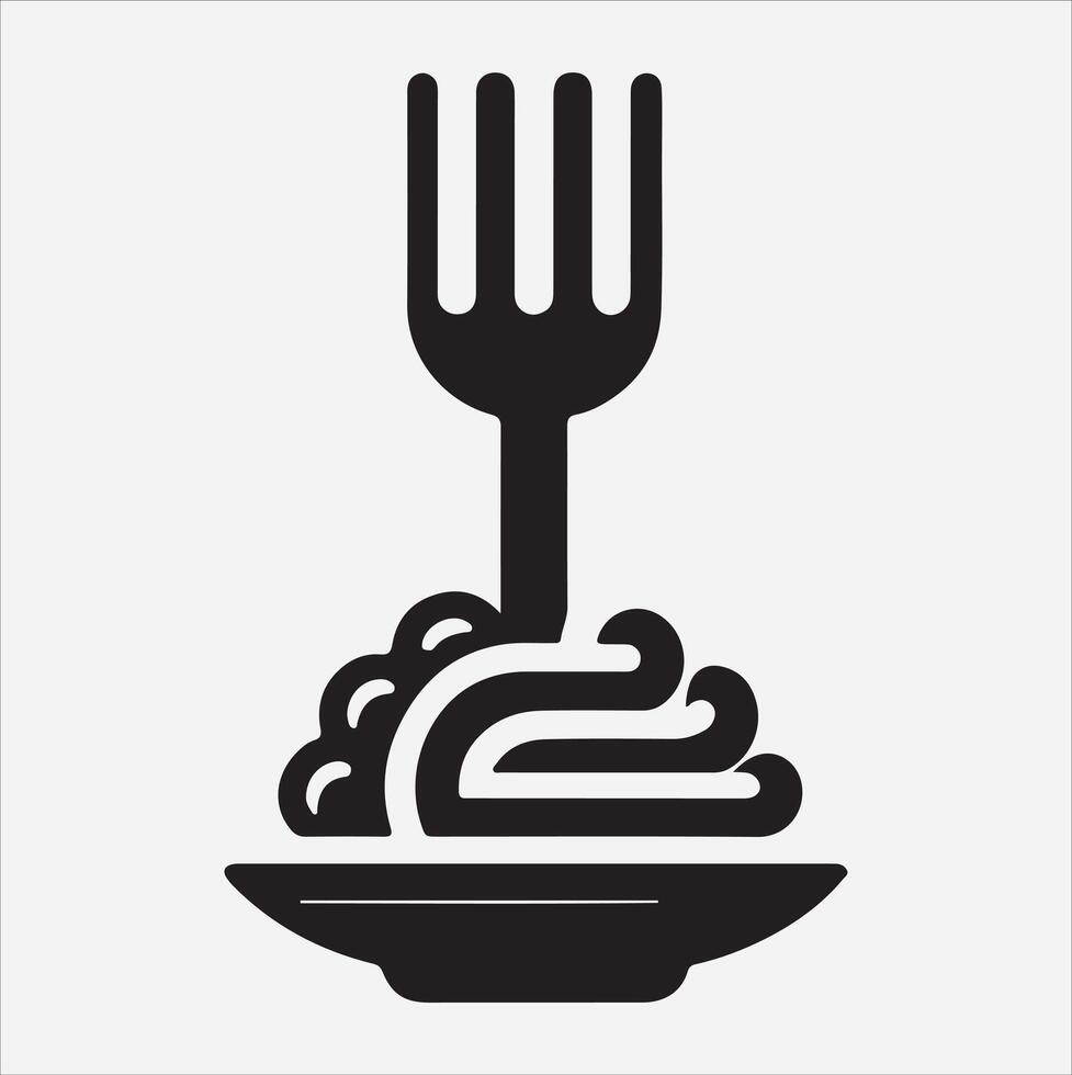 Food logo icon symbol Silhouette on White Background vector