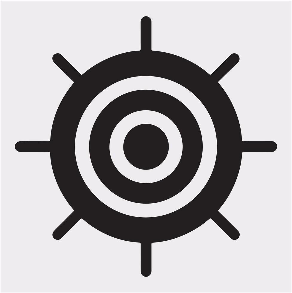 target icon art silhouette illustration on White Background vector