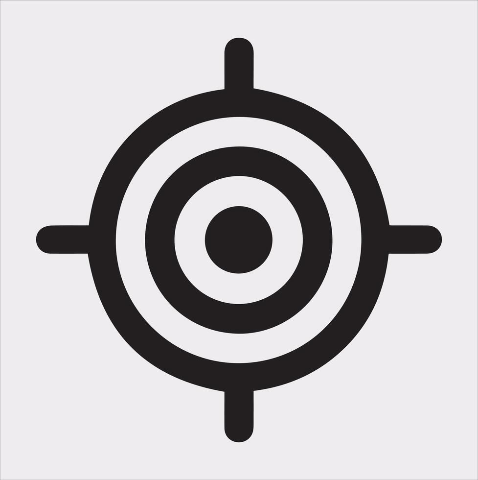 target icon art silhouette illustration on White Background vector