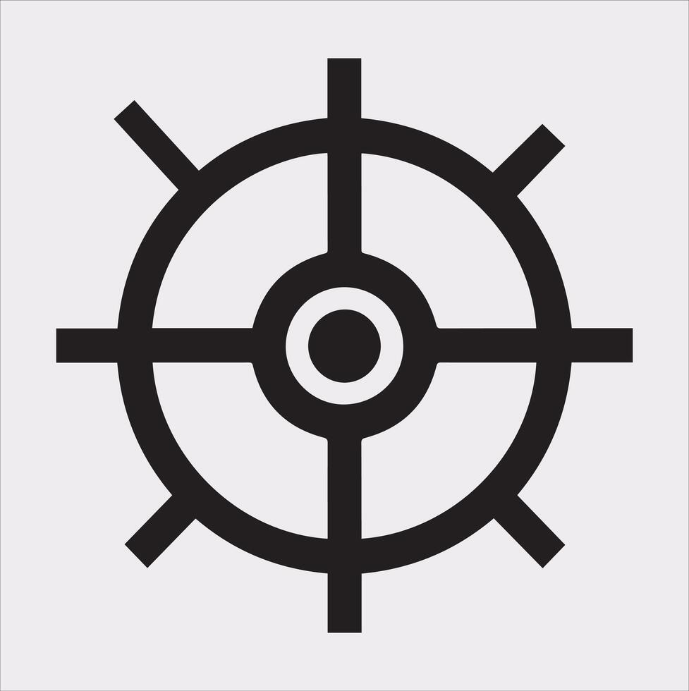 target icon art silhouette illustration on White Background vector