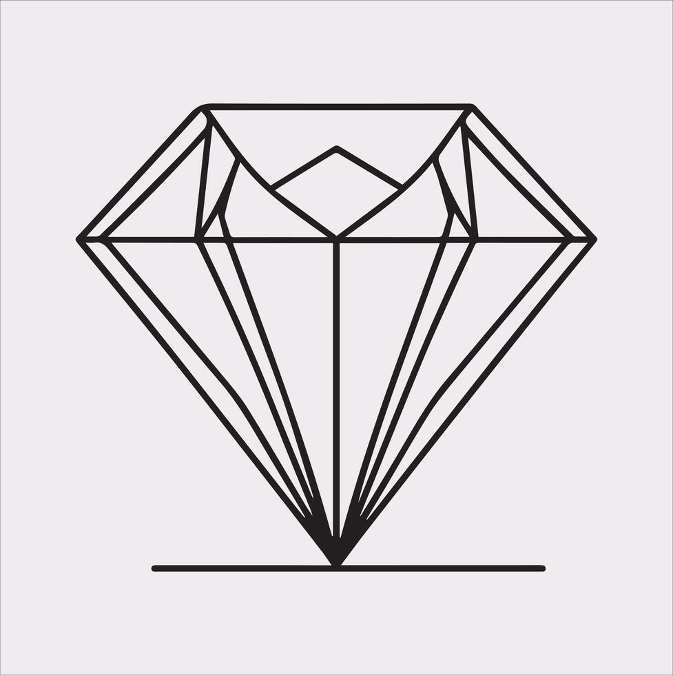 diamond silhouette Art illustration on white background vector