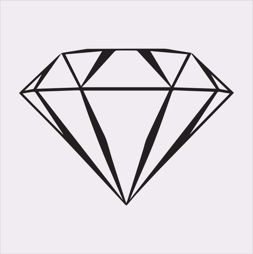 diamond silhouette Art illustration on white background vector
