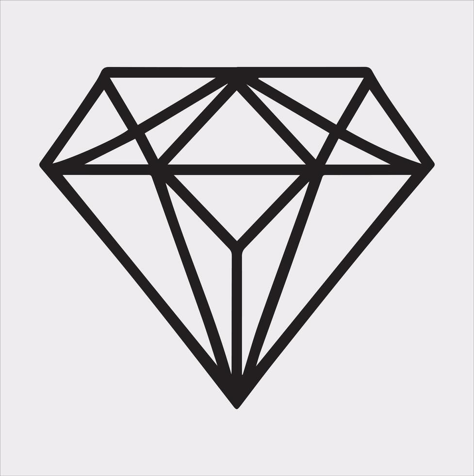 diamond silhouette Art illustration on white background vector