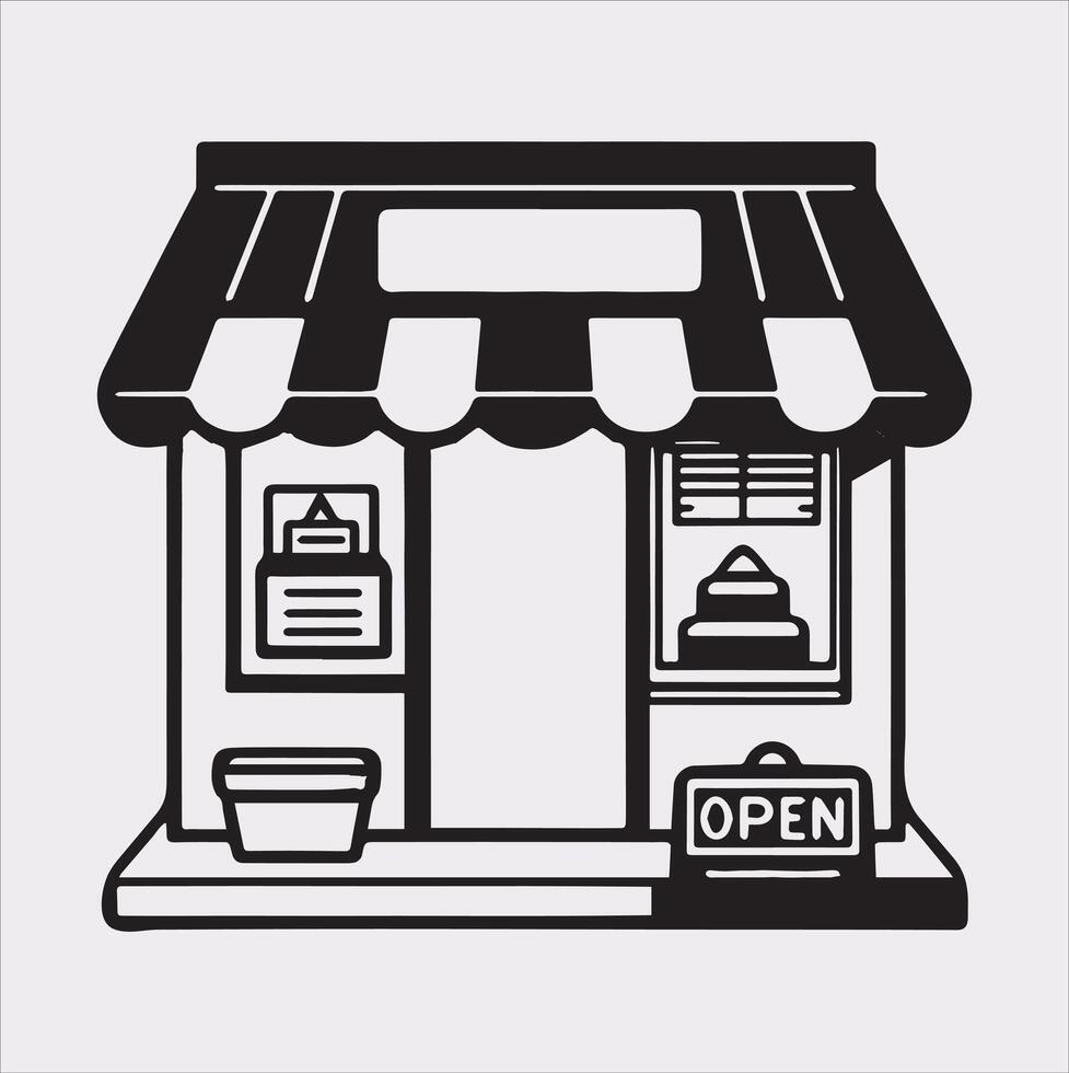 store locator silhouette drawing on White Background vector