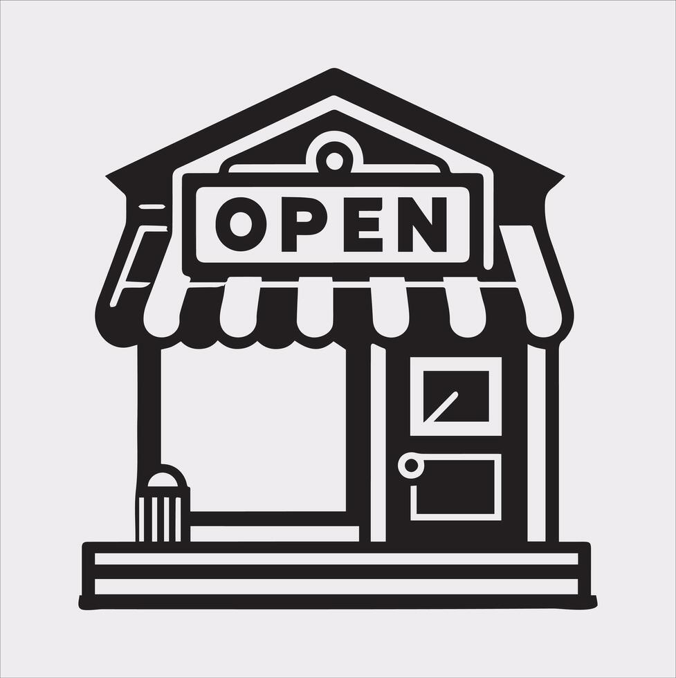 store locator silhouette drawing on White Background vector