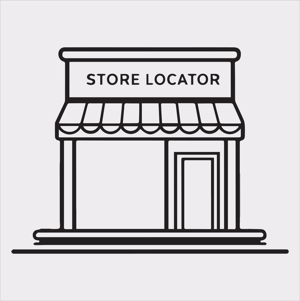 store locator silhouette drawing on White Background vector