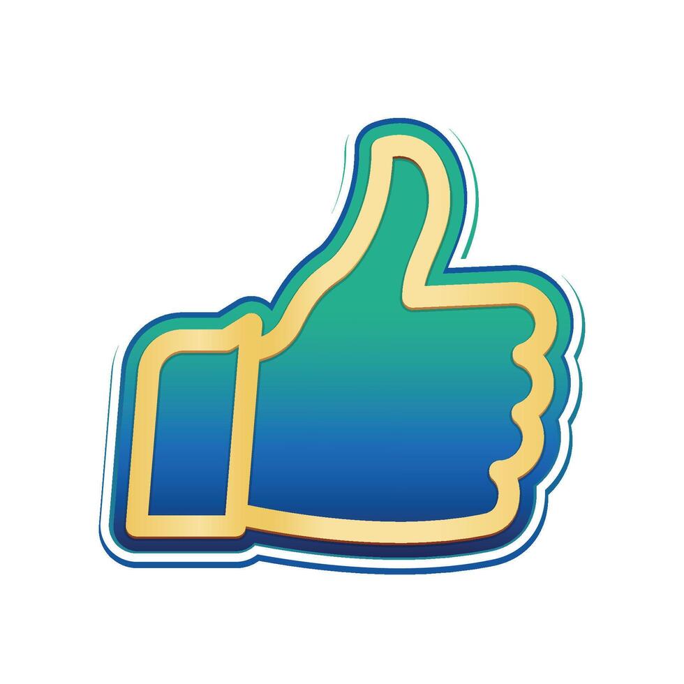 Blue thumb icon vector