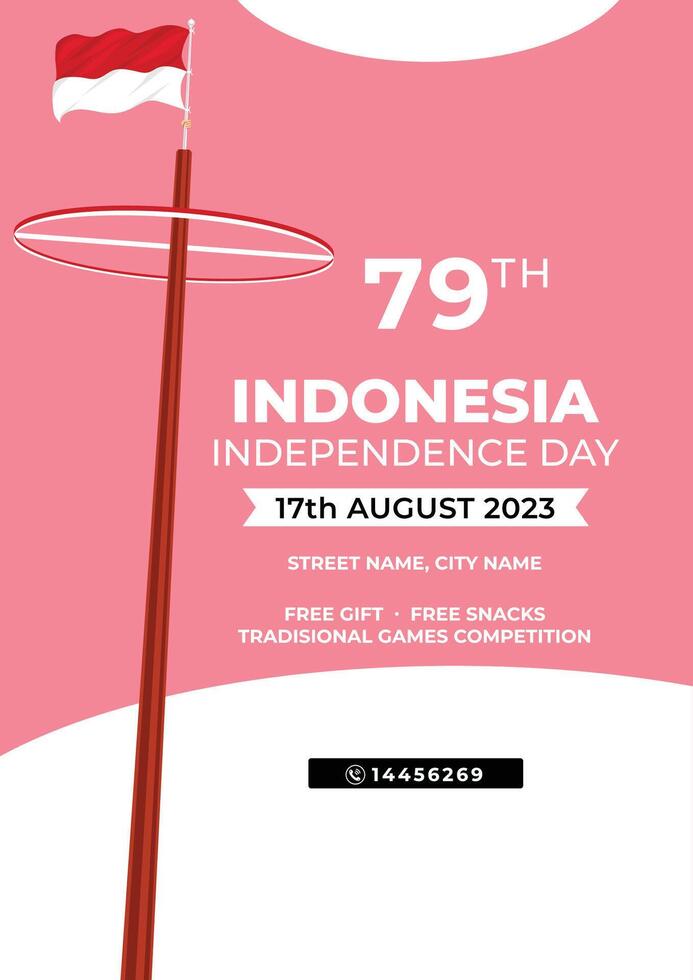 Poster for Indonesian independence event vector