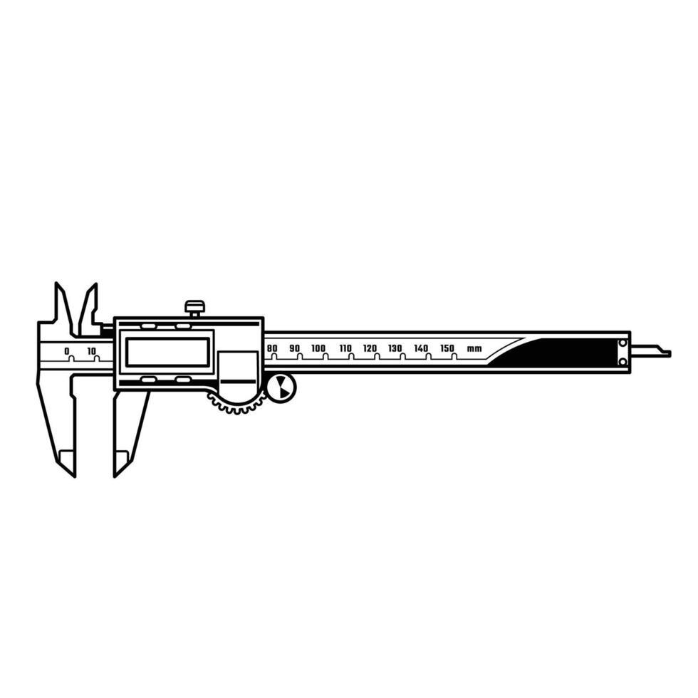 Vernier calipers Line Art vector