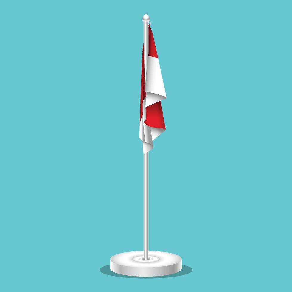 of the Indonesian flag in a state that is not flying vector