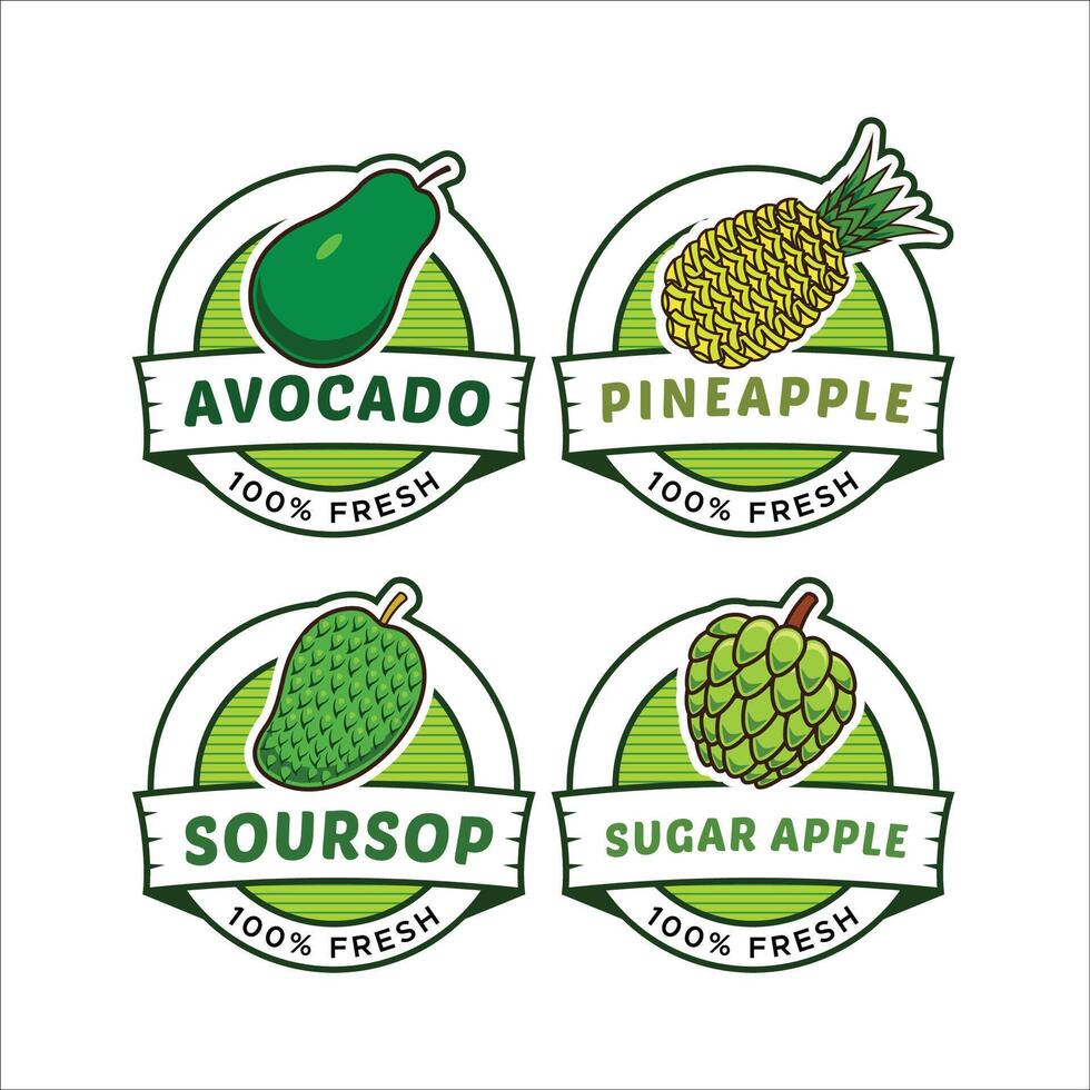 A Set Of Fruit Label vector