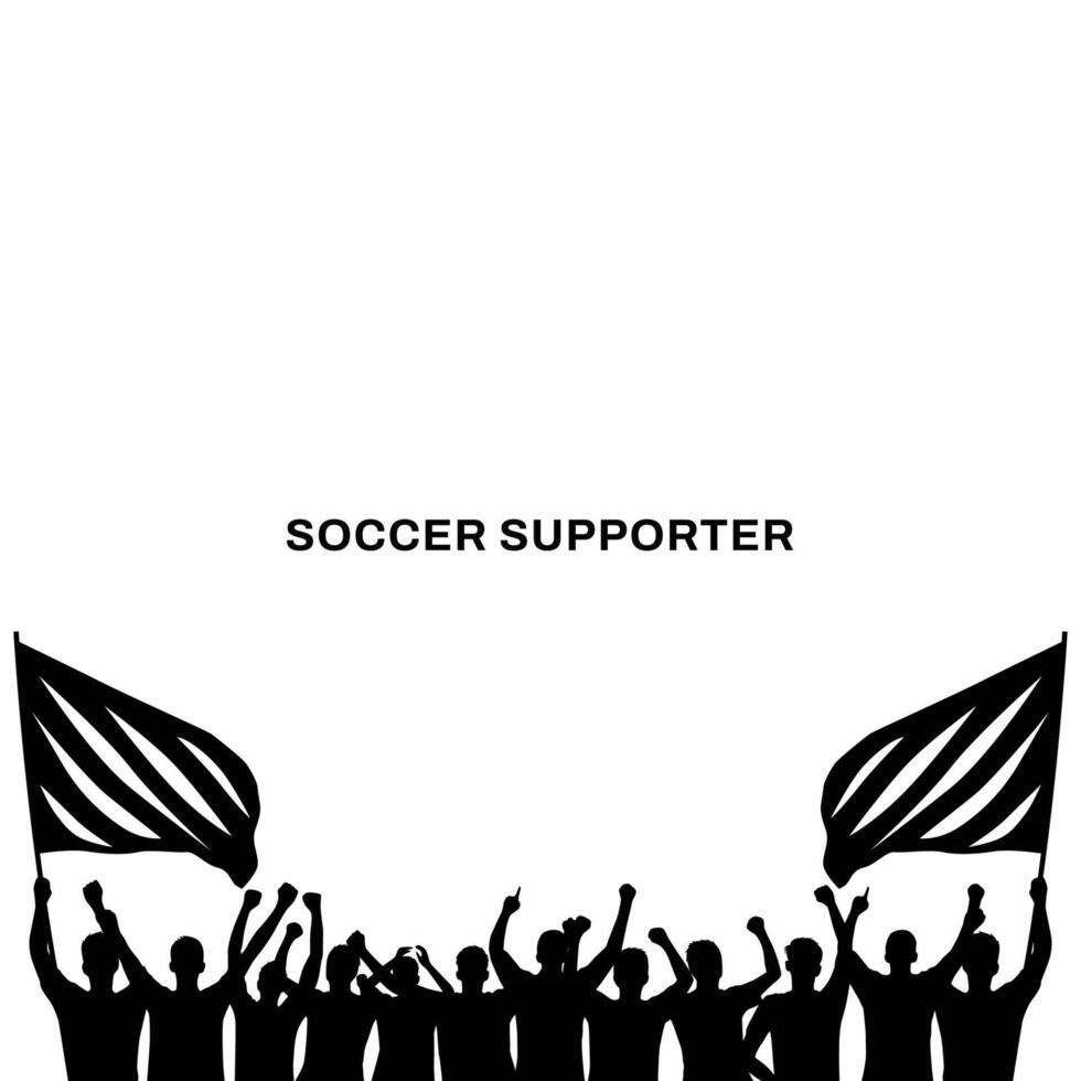 Socer Supporters silhouette vector