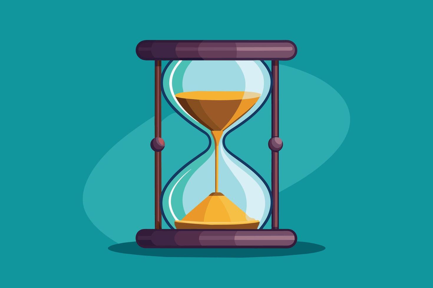 A Simple Cartoon Hourglass With Sand Flowing Through the Top Bulb vector