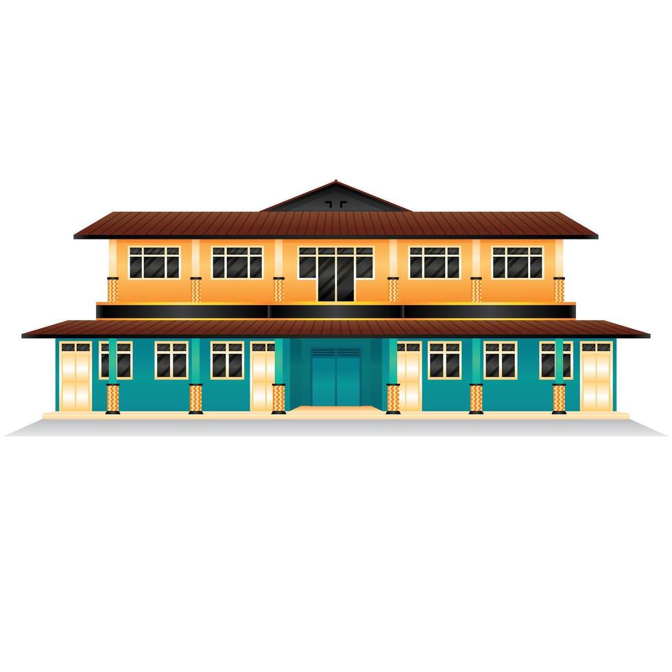 illustration of the village hall building vector