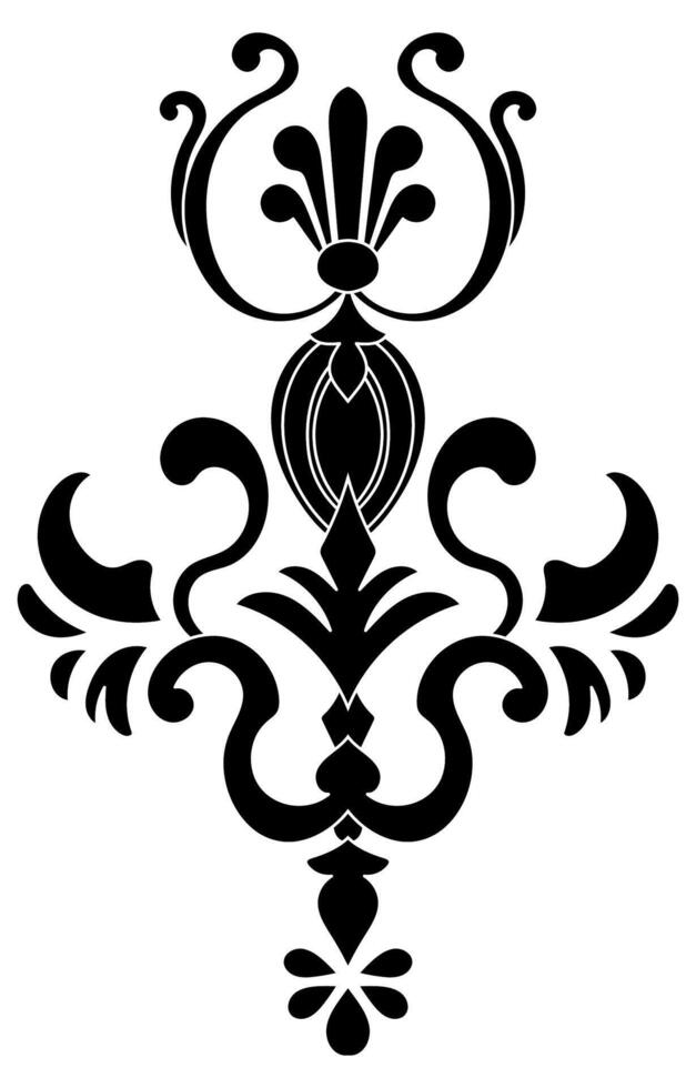 Carpet components. black stripes. rug Oriental ornament with floral motifs. Indian design element for henna tattoo, adult coloring book, greeting card, wedding invitation or spa beauty flyer. vector