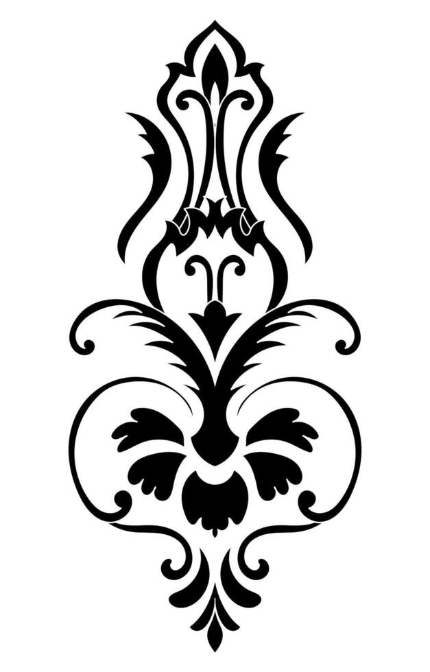 Carpet components. black stripes. rug Oriental ornament with floral motifs. Indian design element for henna tattoo, adult coloring book, greeting card, wedding invitation or spa beauty flyer. vector