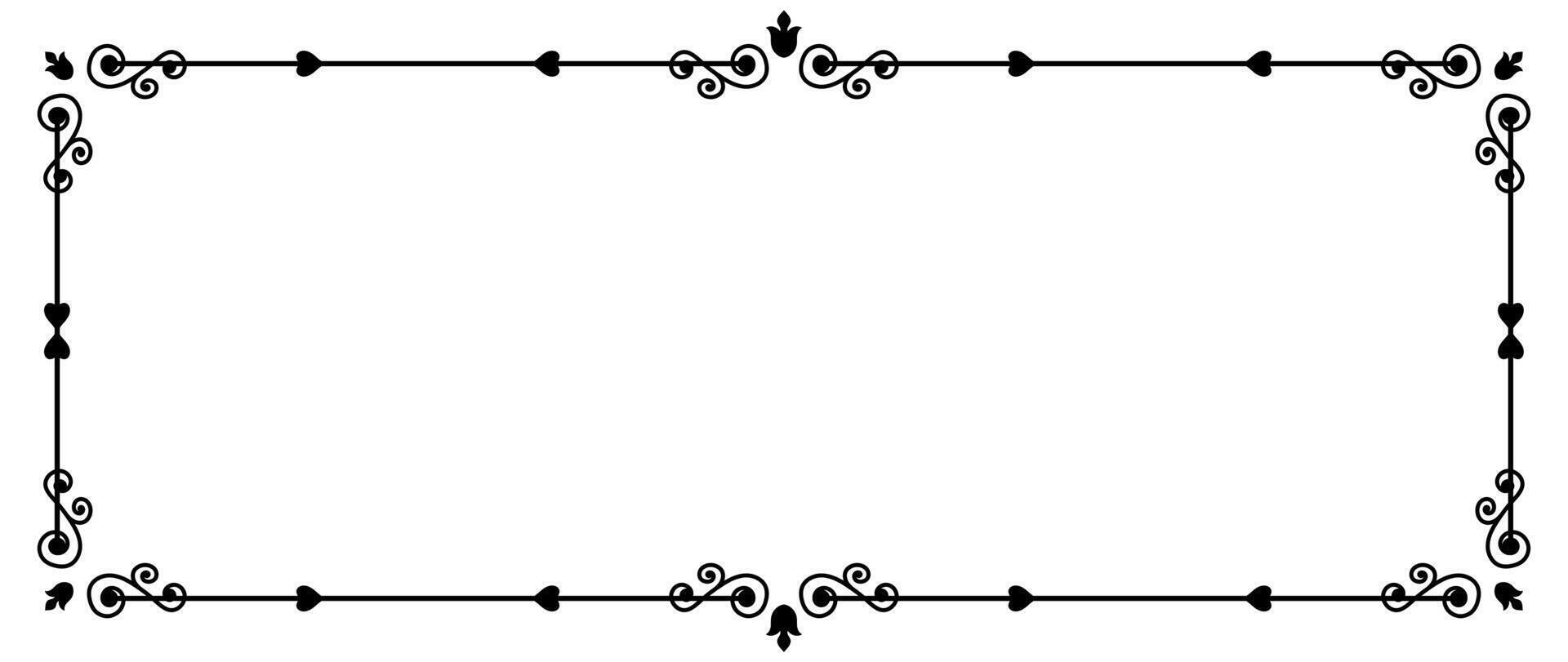 vintage simple frame For decorating wedding cards with vintage corners. vector