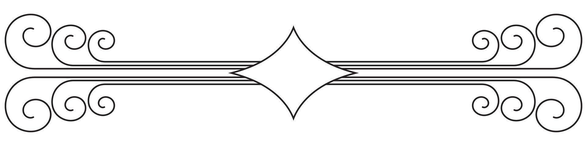 Ornaments, thin line rules, classic letter elements. Engraver of vintage lines vector