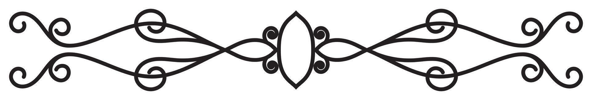 Ornaments, thin line rules, classic letter elements. Engraver of vintage lines vector