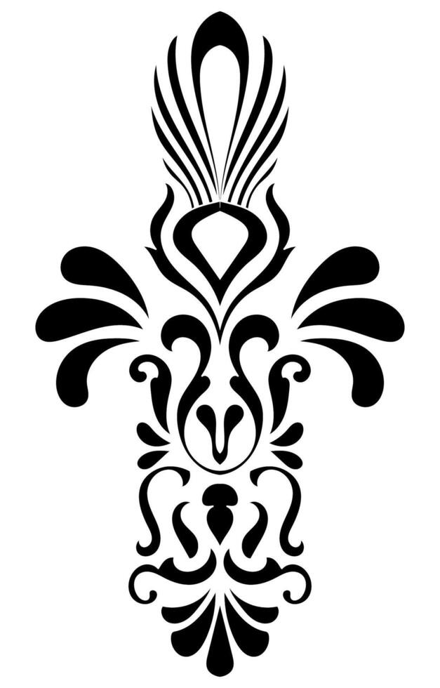 Carpet components. black stripes. rug Oriental ornament with floral motifs. Indian design element for henna tattoo, adult coloring book, greeting card, wedding invitation or spa beauty flyer. vector