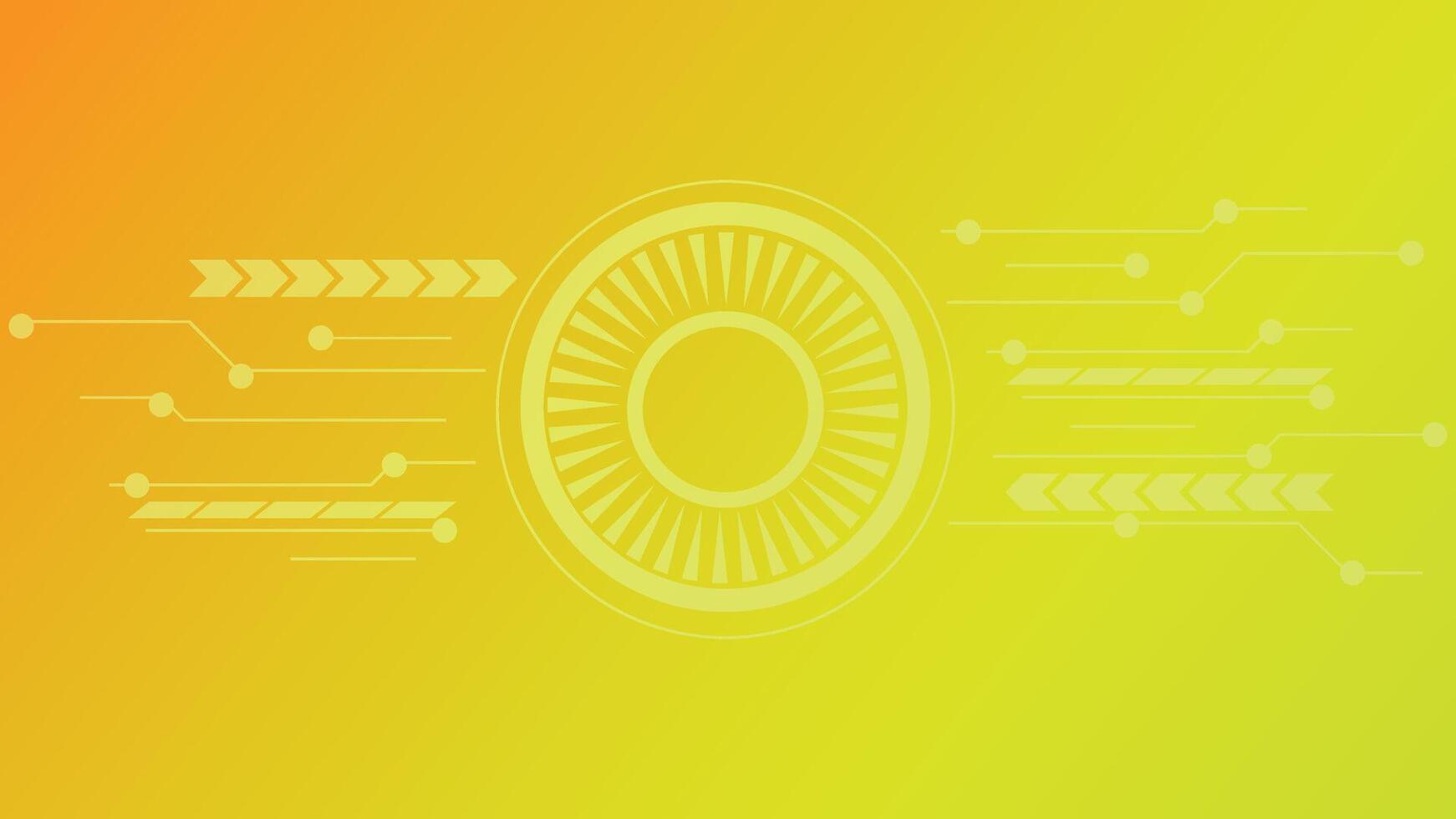 circuit technology background in yellow color vector