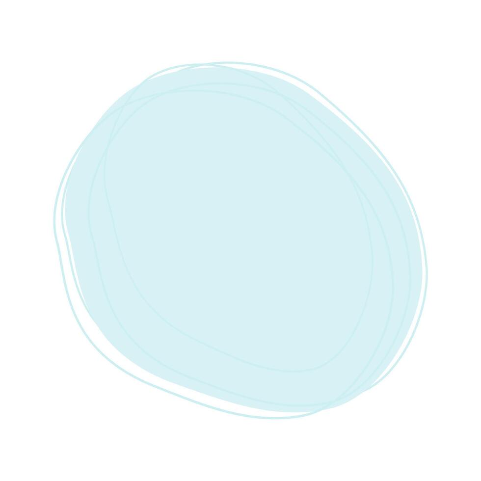 Spot with hand drawn stroke in trendy soft blue. Abstract background texture concept. Copy space. Isolated EPS. Lettering cards, poster, banner, social media or web, promo design idea. Template vector