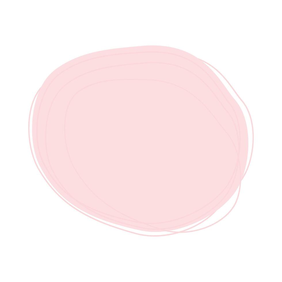 Abstract spot with hand drawn stroke in trendy soft pink Isolated on a transparent background. EPS. Template inscription, cards, poster, banner, social media or web, promo design idea Copyspace vector