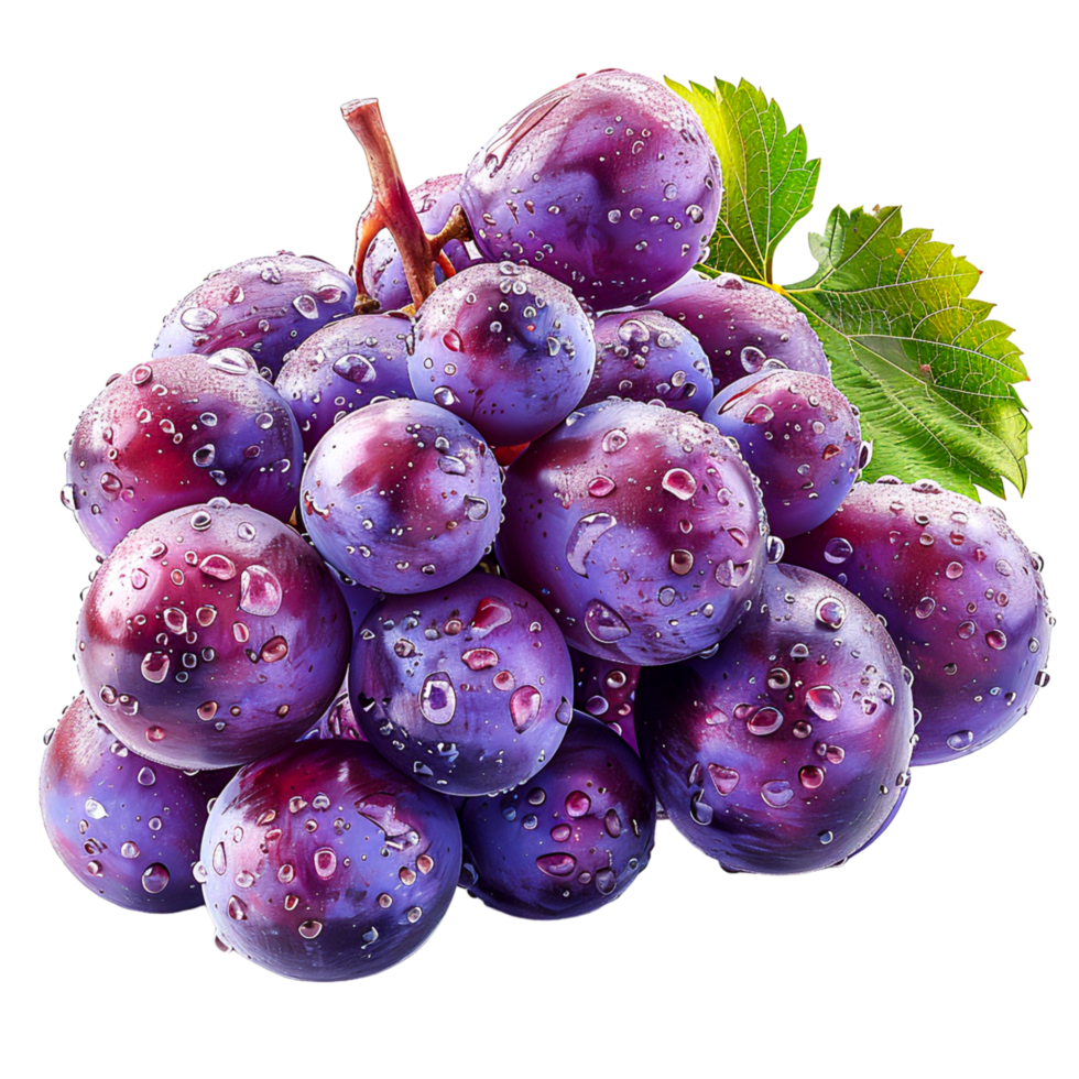 Juicy Cluster of Red Grapes Vibrant 3D Render of Fresh Vineyard Fruit png