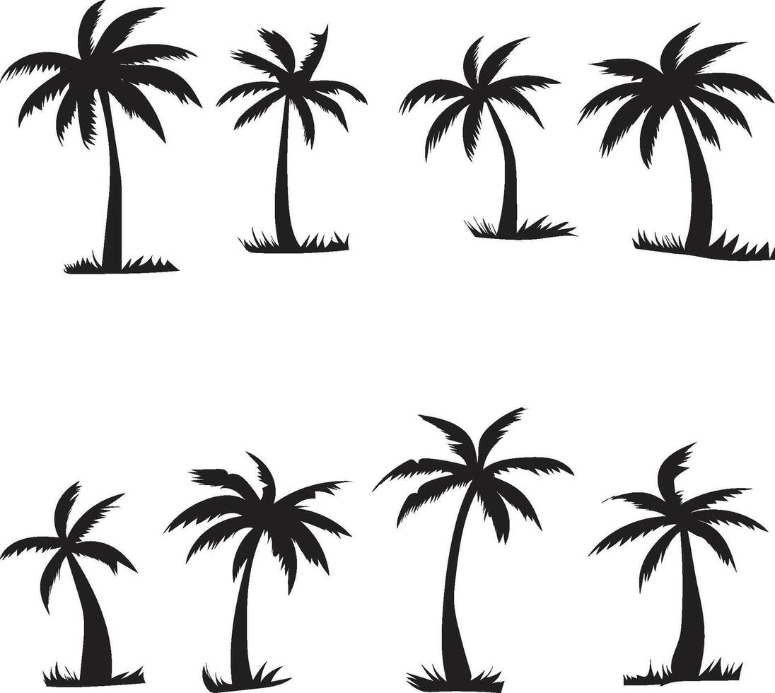 palm trees set vector