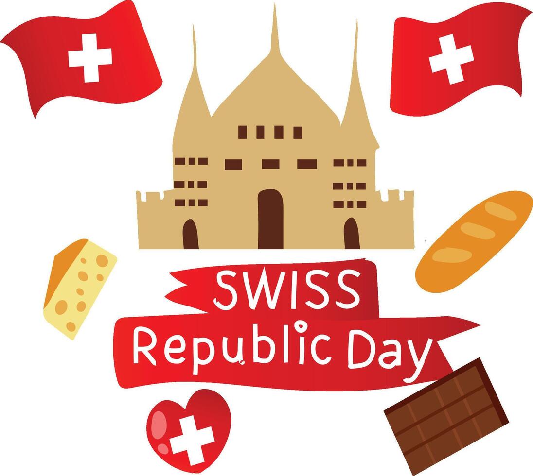 swiss republic day vector