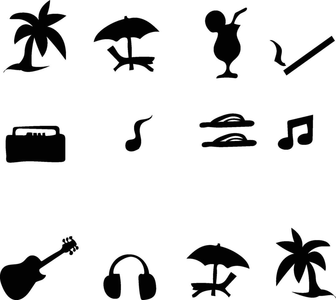 Beach icons background vector