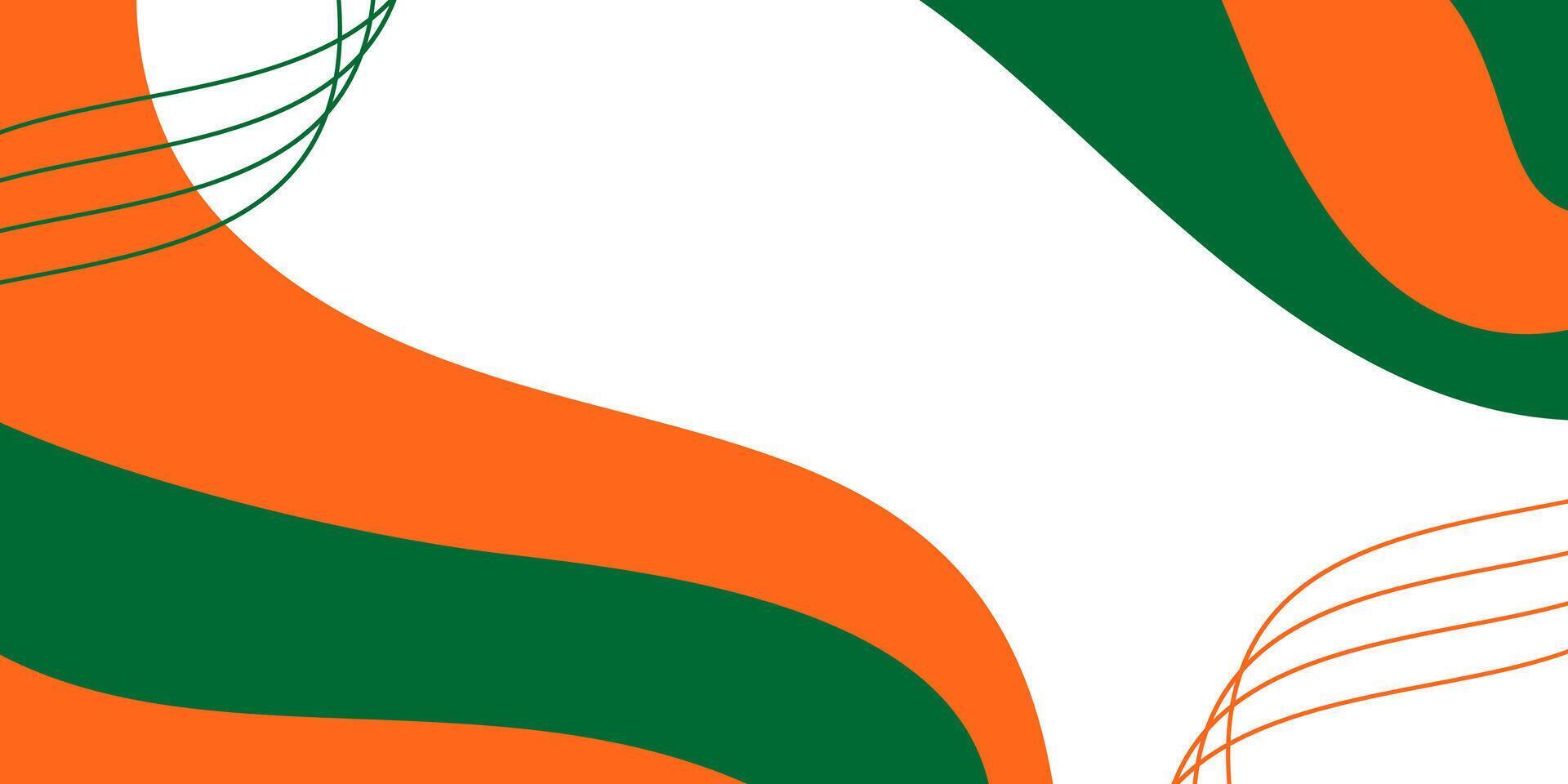 Wavy abstract background of indian independence theme, annual holiday. Template design for banner, greeting card, poster. vector