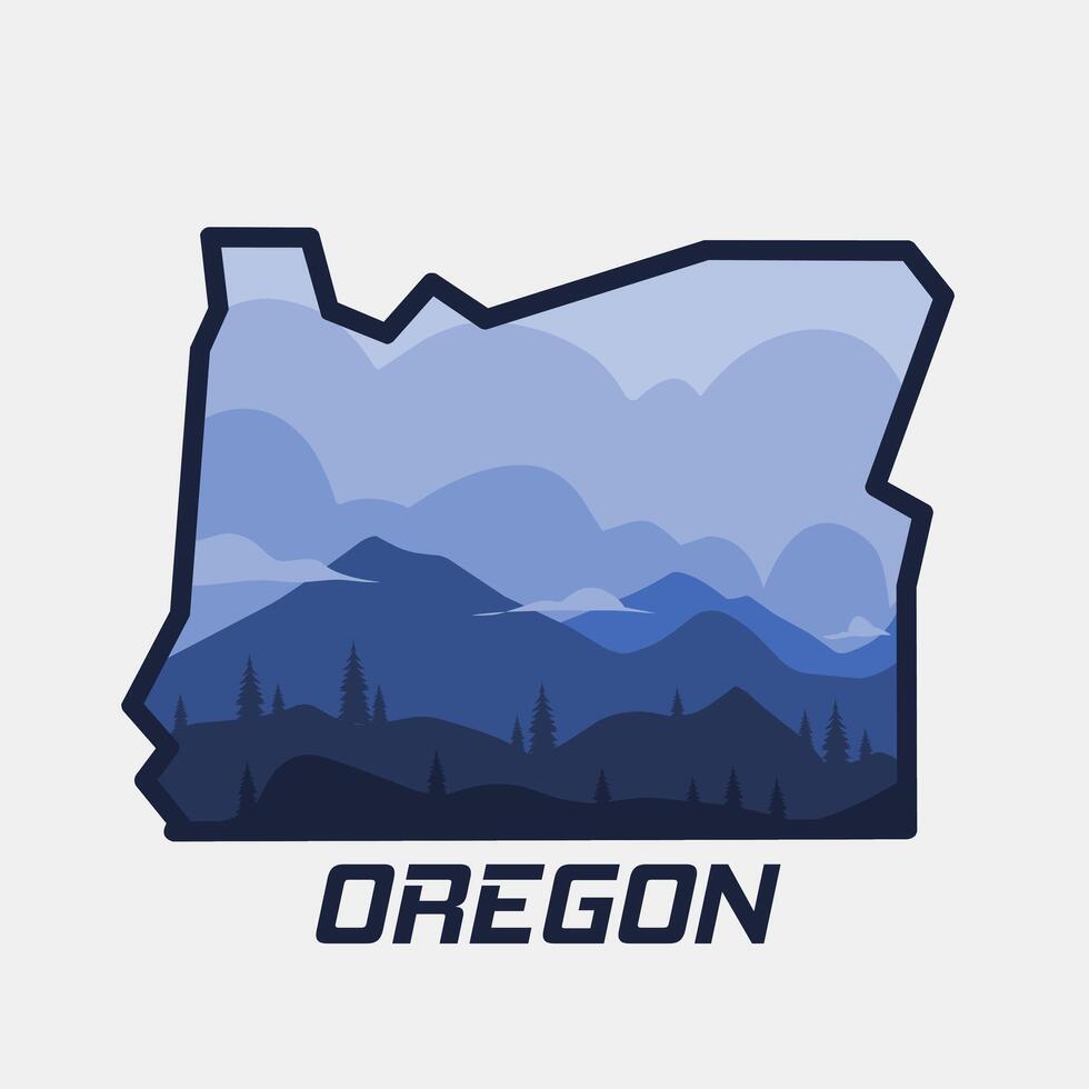 oregon mountain scenery perfect for print, sticker, apparel, etc vector