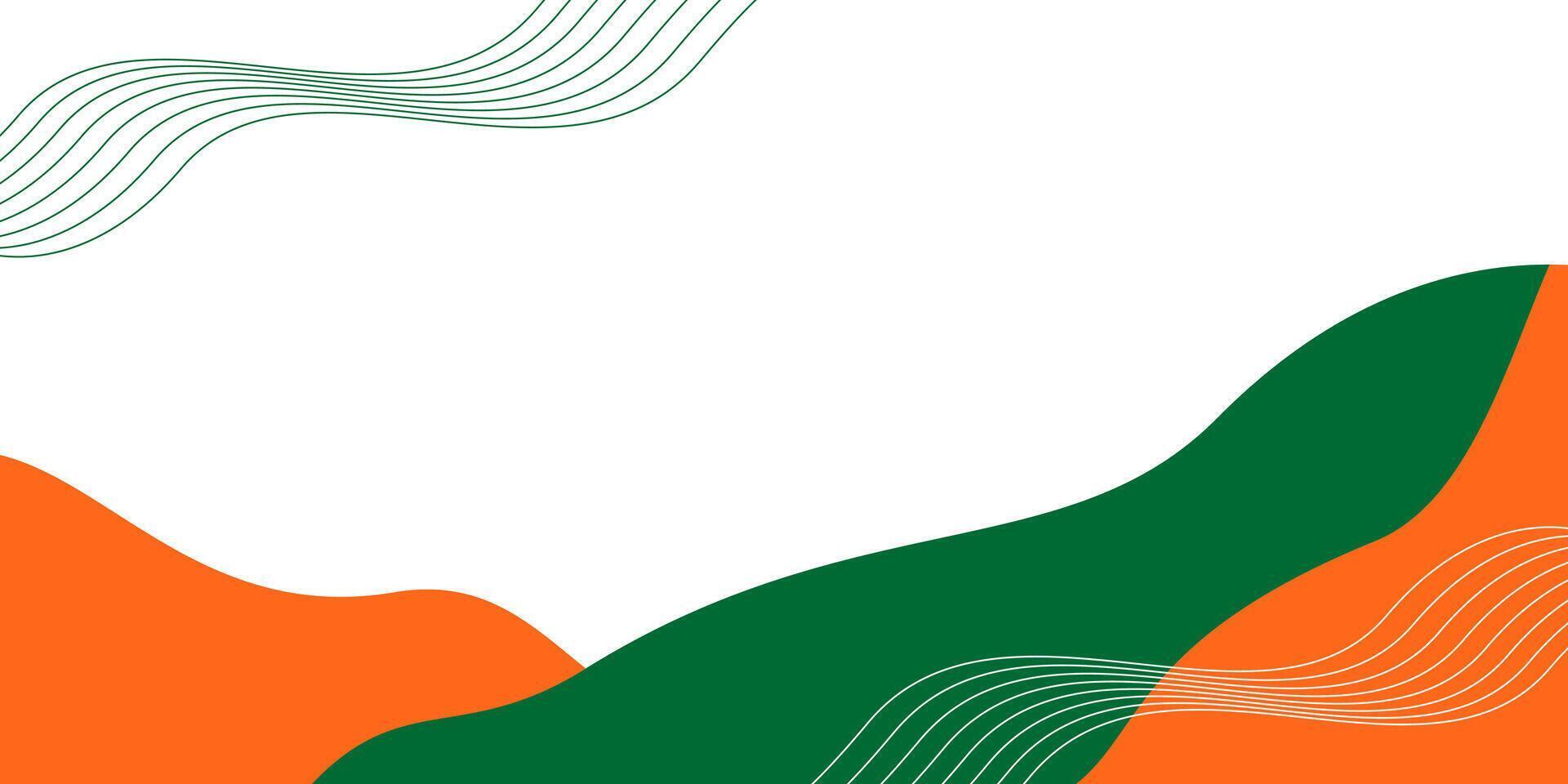 Wavy abstract background of indian independence theme, annual holiday. Template design for banner, greeting card, poster. vector