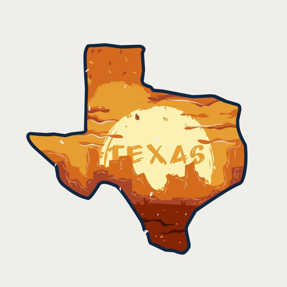 Texas national park silhouette, perfect for print, apparel, sticker, etc vector