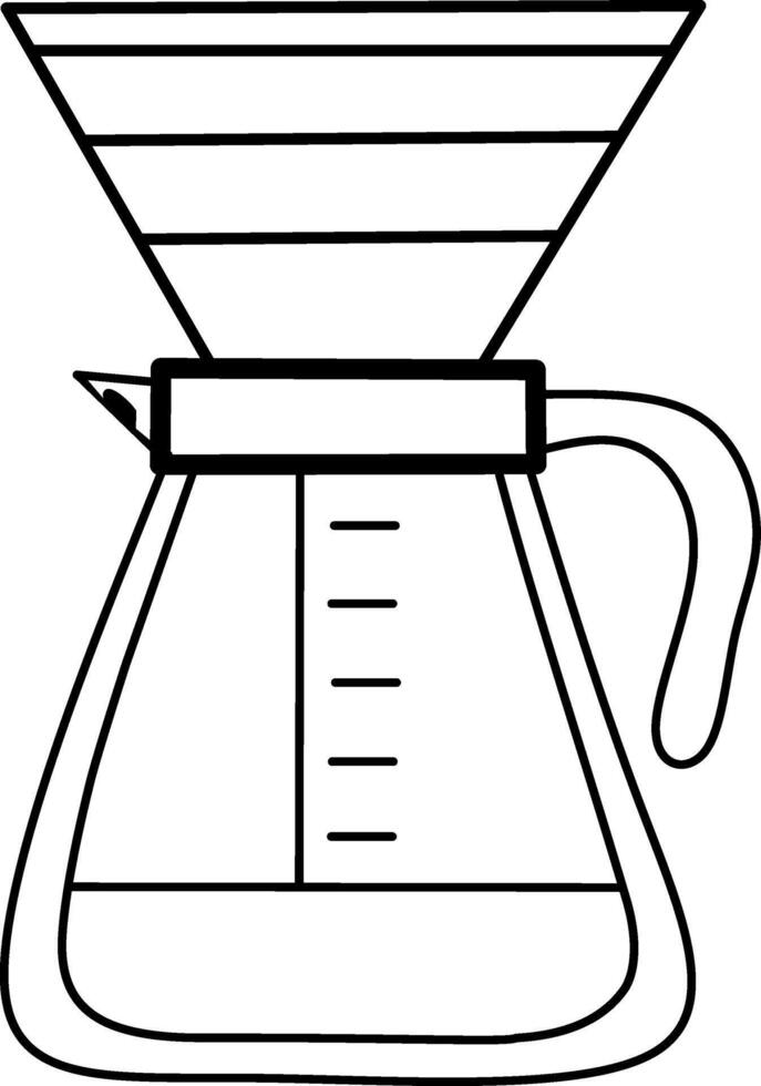 a coffee maker with a measuring cup on top, Coffee filter jug vector