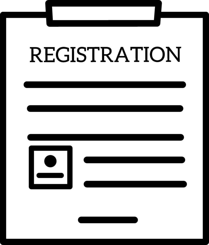 Registration form clipboard vector