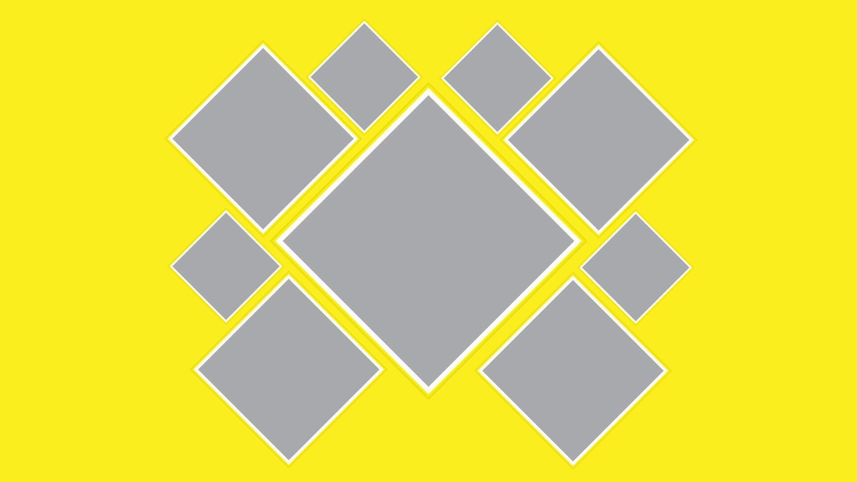 aesthetic collage frame on yellow background vector