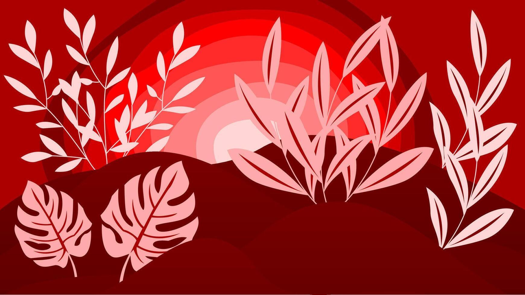 Silhouettes in Red. vector