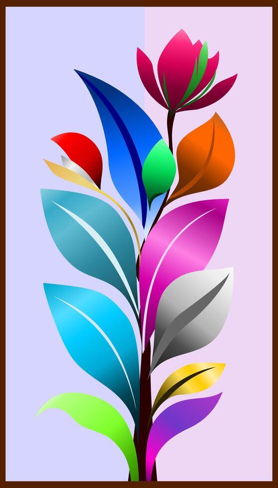 flower watercolor art triptych wall art vector