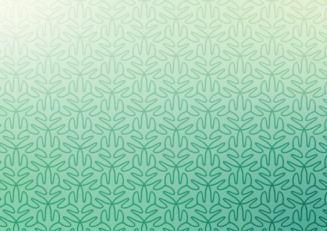 Gradient leaf green pattern line background vector