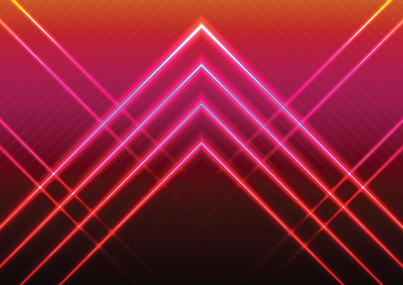 Arrow red neon line digital light pattern background vector