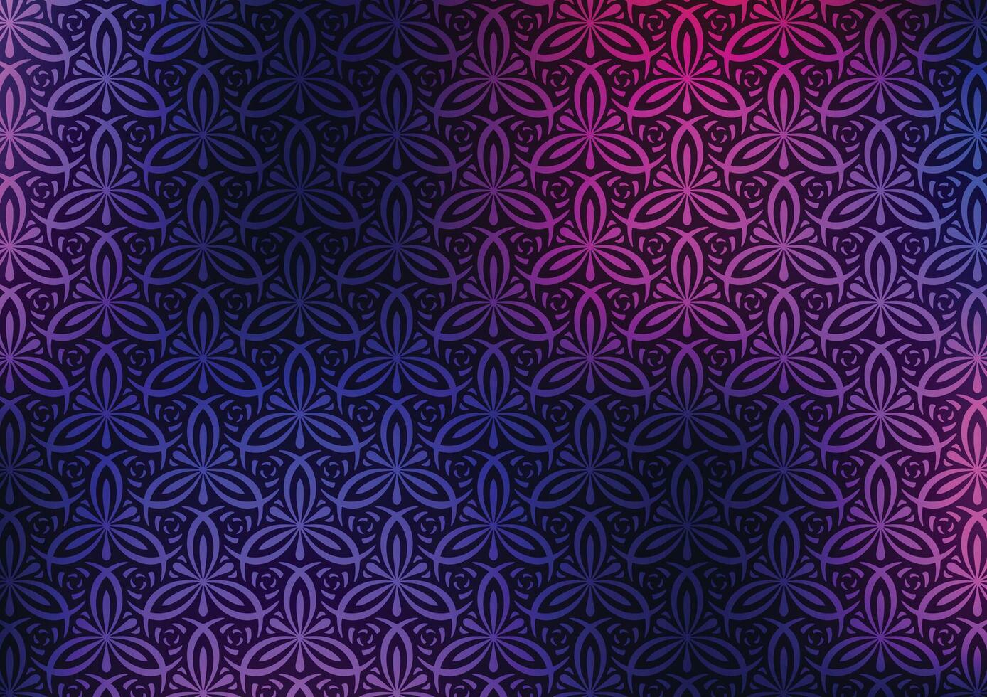Flower pink pattern line gradient dark blue background vector