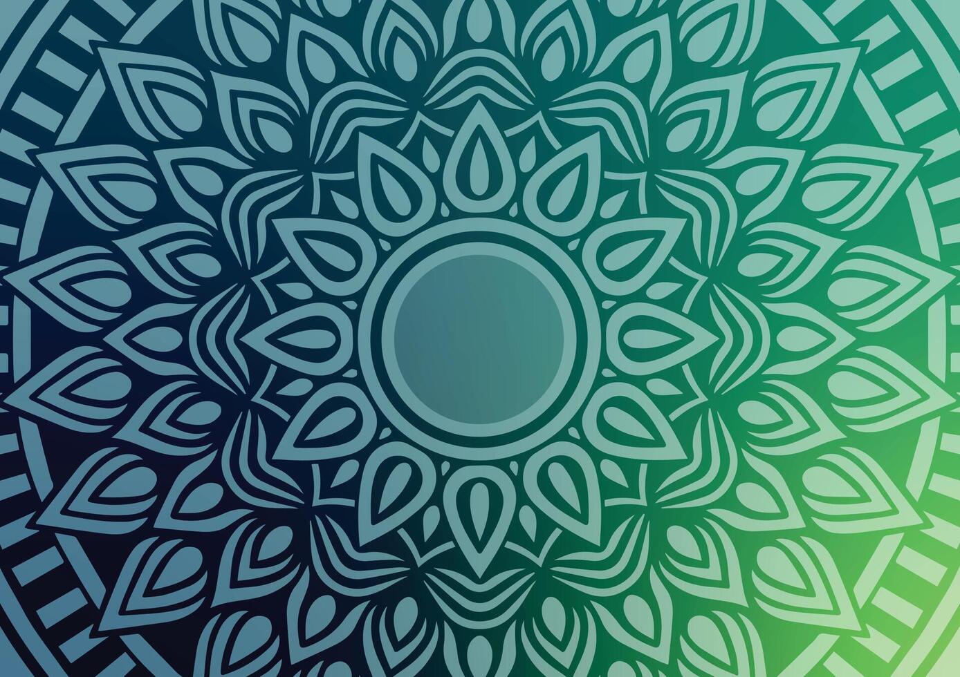Green premium mandala geometric pattern background vector