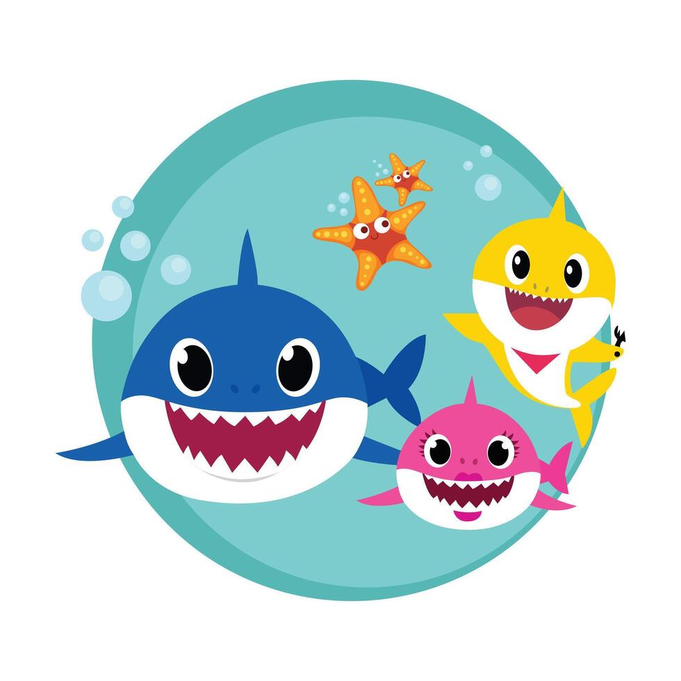 Baby Shark Family vector