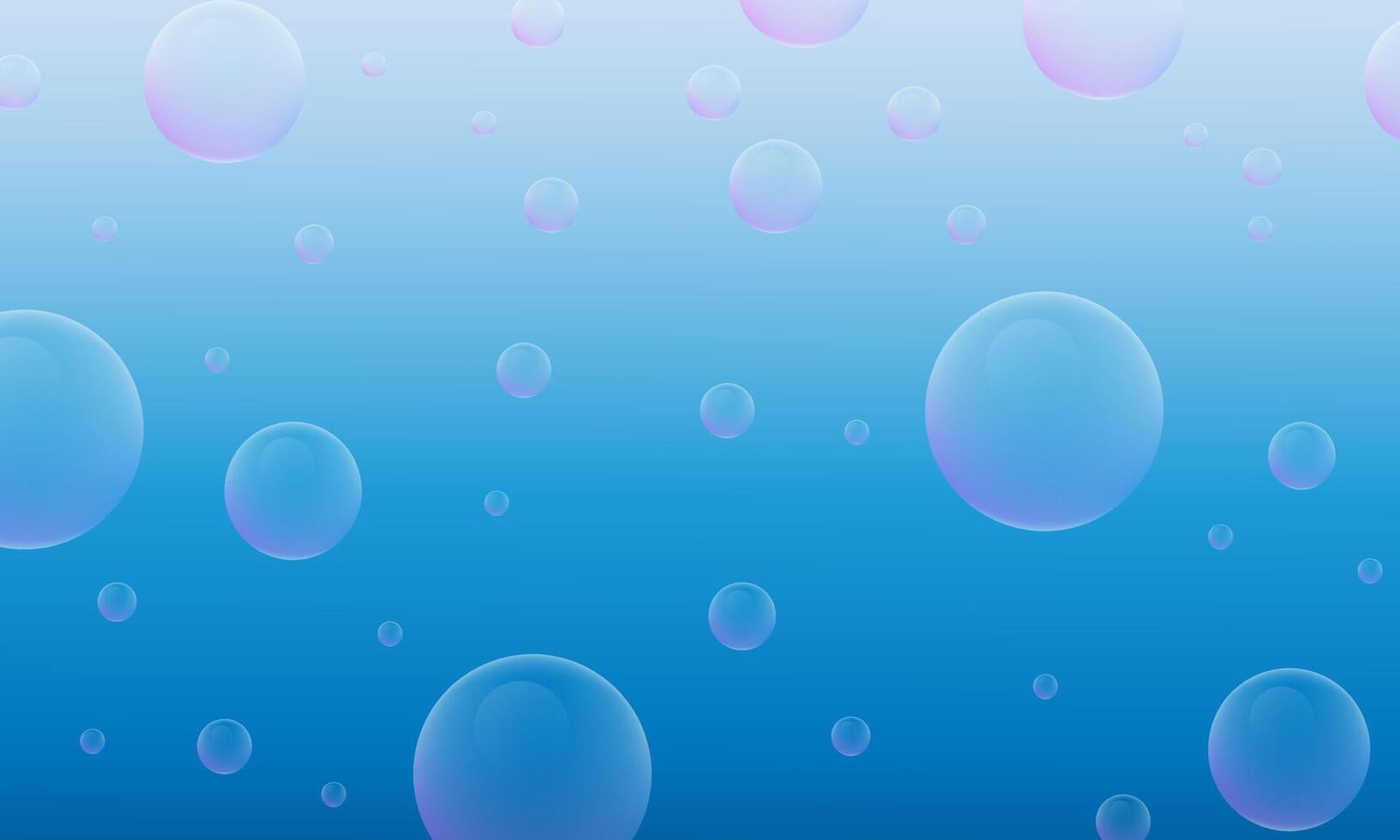 Bubbles in water on blue background. vector