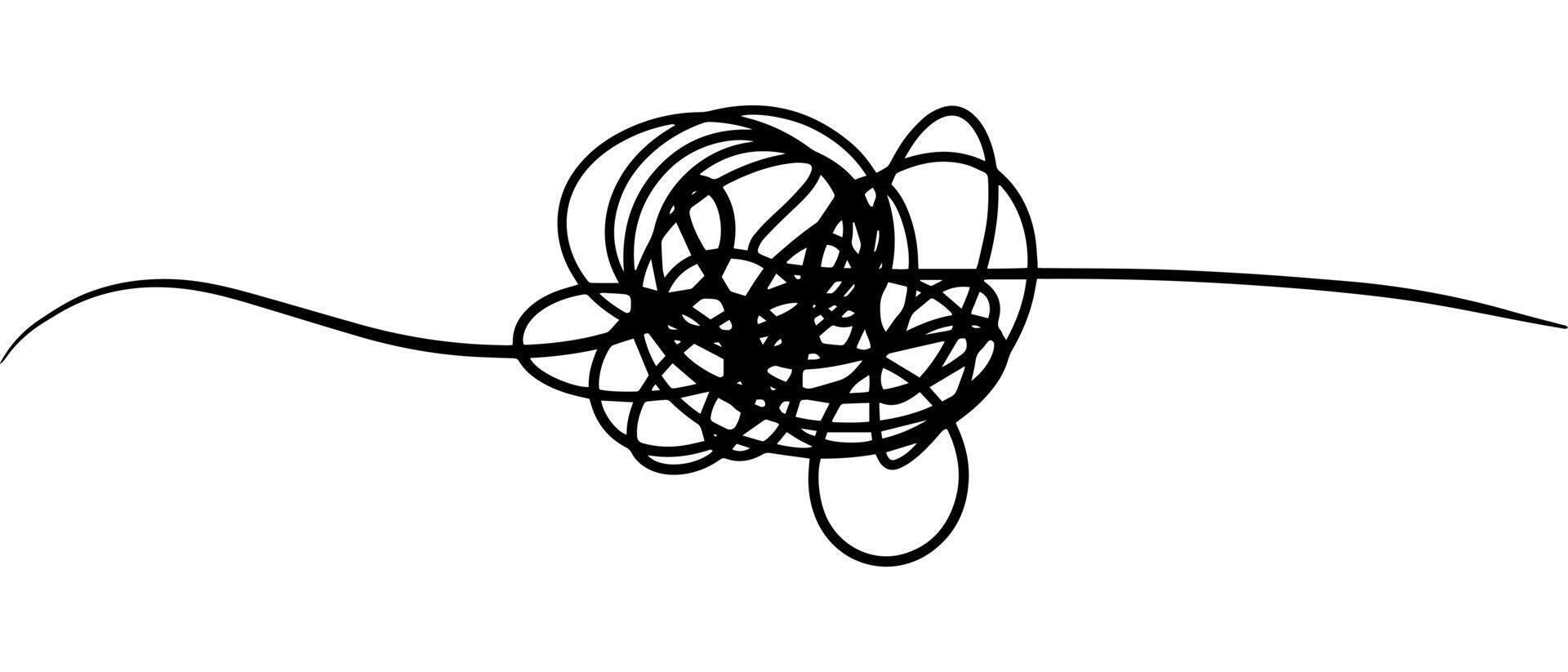 Symbol of complicated way with scribbled round element vector